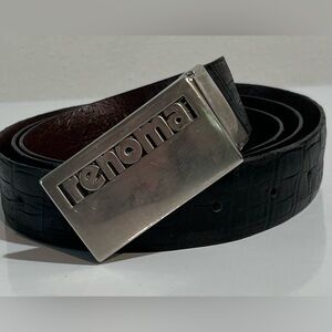 Renoma Paris Reversible Leather Belt Black Croc & Brown Size 44 Made in France
